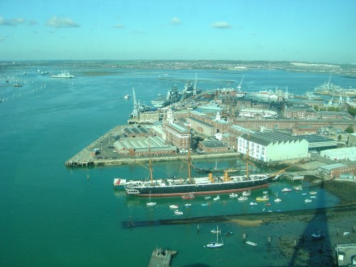 Spinnaker Tower view north: Portsmouth Dockyard Heritage Area. Image by J. D. Davies.
