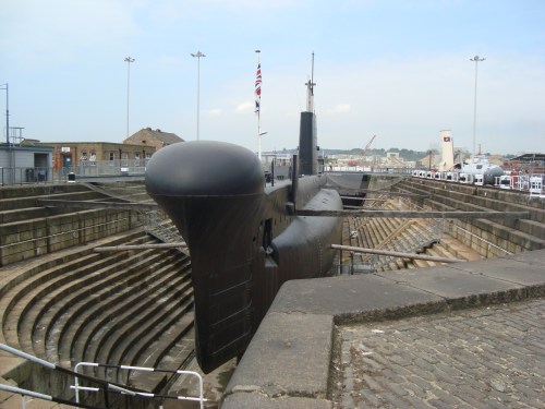 HM Submarine Ocelot launched Chatham Dockyard 1962. Image by J. D. Davies 