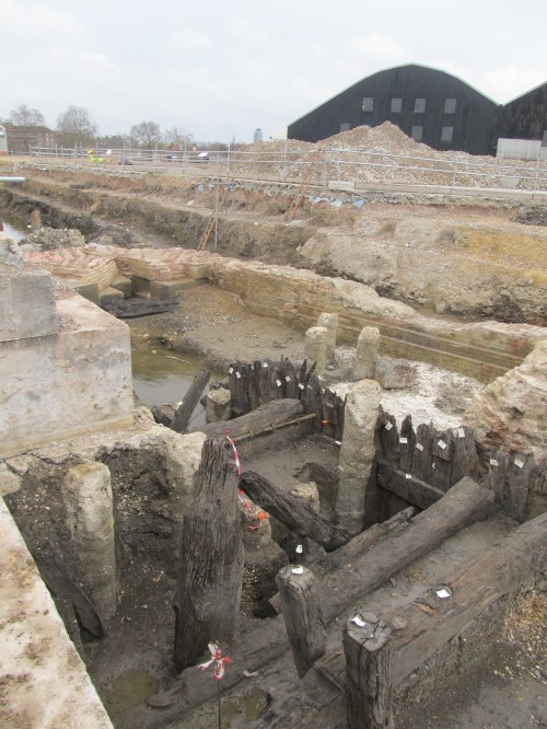 Successive Basin structures of timber (C16) and stone by John Rennie (C19). Image by J. D. Davies.
