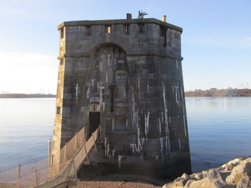 The West Gun Tower, built 1851 to protect the dockyard. Image by J. . Davies.